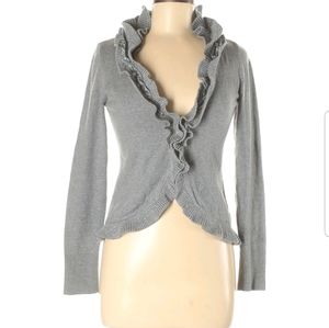 WHBM Silver Gray Rabbit Hair Cardigan